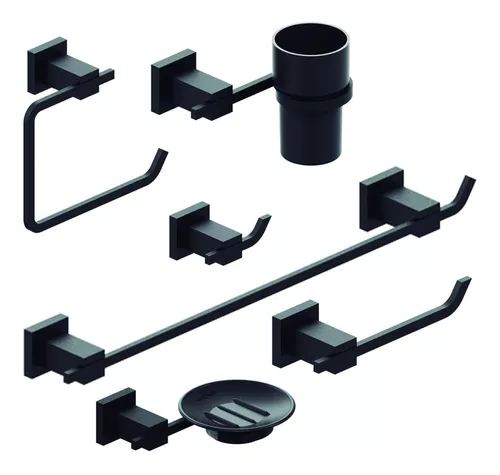 Accesorios GEOMETRY BLACK kit 6 piezas Negro